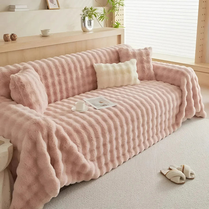 Lisslune | Rabbit Synthetic Fur Blanket Soft Sofa Cover