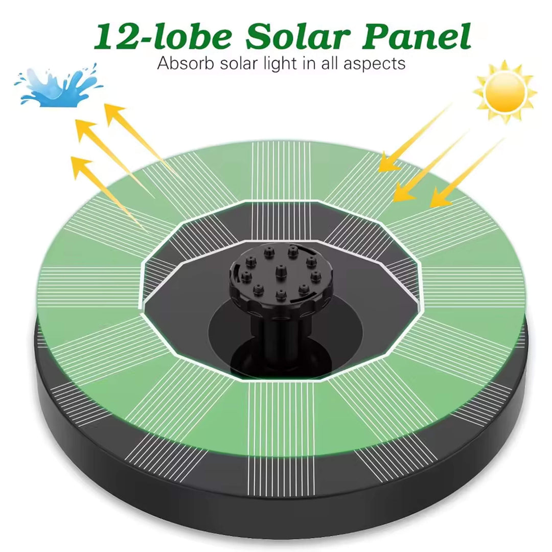 Lisslune | Solar-Powered Water Fountain | Effortless Installation & Multiple Spray Patterns for Garden Ponds and Birdbaths