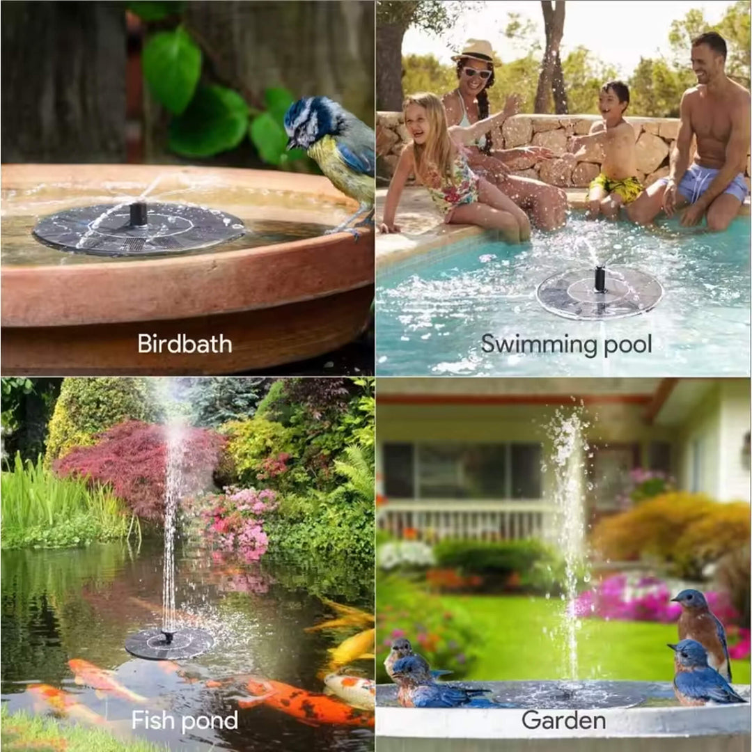 Lisslune | Solar-Powered Water Fountain | Effortless Installation & Multiple Spray Patterns for Garden Ponds and Birdbaths
