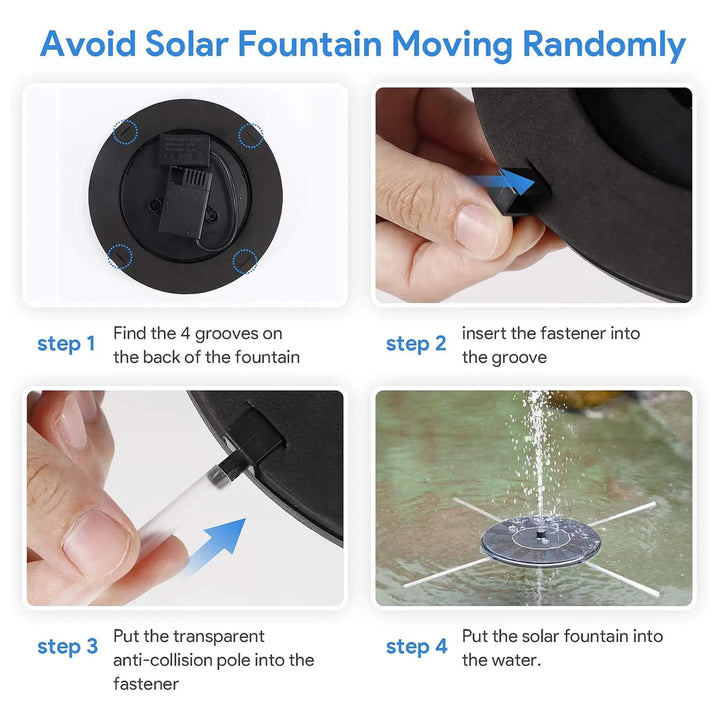 Lisslune | Solar-Powered Water Fountain | Effortless Installation & Multiple Spray Patterns for Garden Ponds and Birdbaths