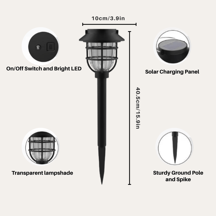 Lisslune | Solar-powered LED Garden Path Lights for Safe & Decorative Outdoor Lighting (Set of 2)