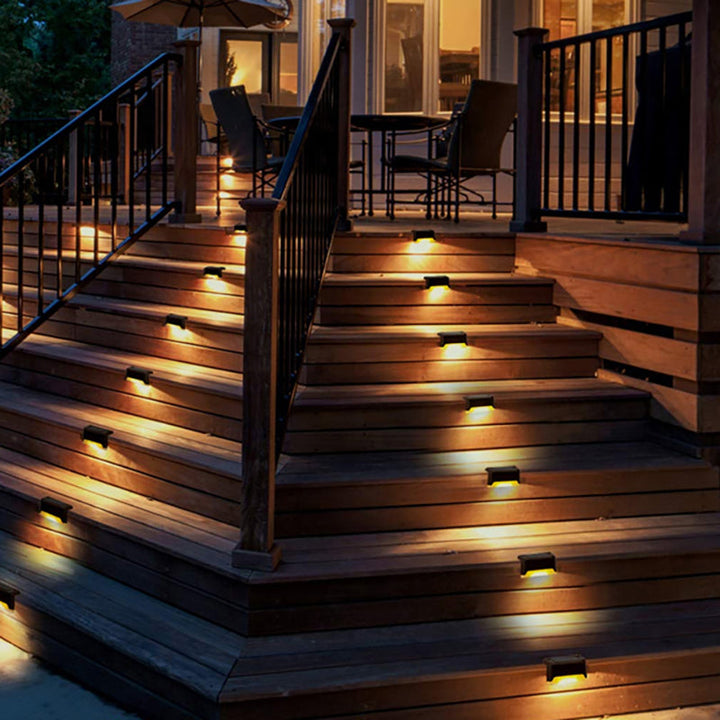 Lisslune | Solar Step Light - Waterproof LED Outdoor Lighting for Pathways, Decks, and Stairs - Solar Powered Garden Illumination