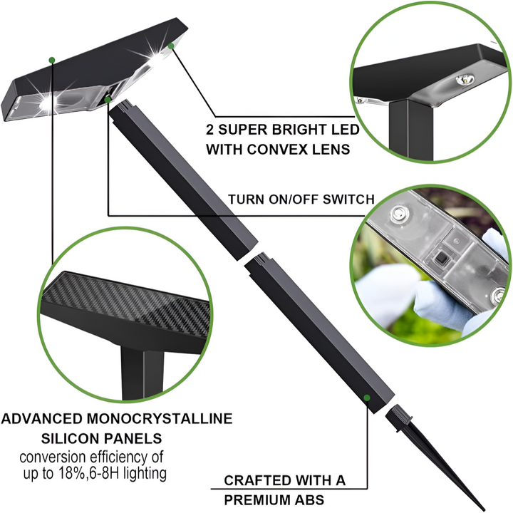 Lisslune | SolaraPath – Outdoor Solar Pathway Lights with Dual Lighting Modes & Weatherproof Design