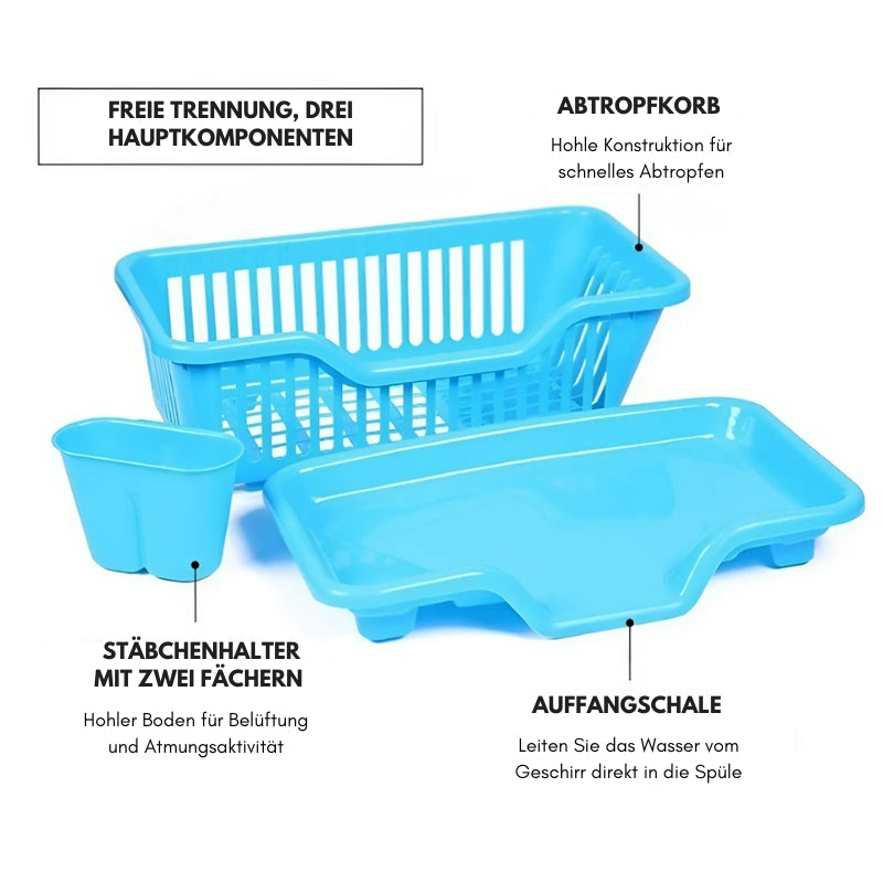 Lisslune | Compact Dish Drying Rack with Drip Tray