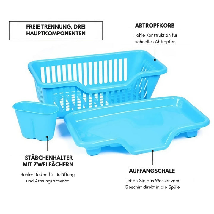 Lisslune | Compact Dish Drying Rack with Drip Tray