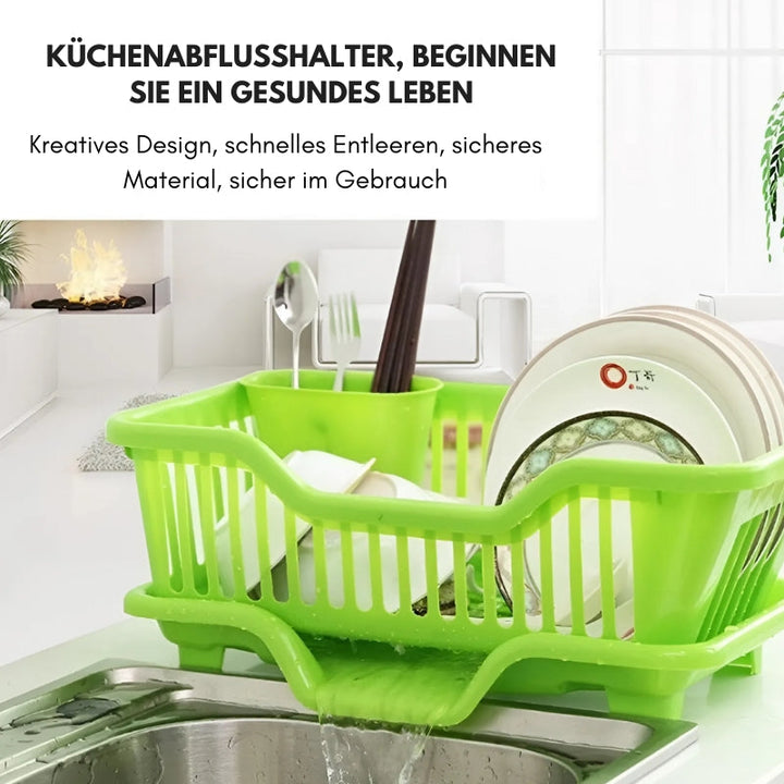Lisslune | Compact Dish Drying Rack with Drip Tray