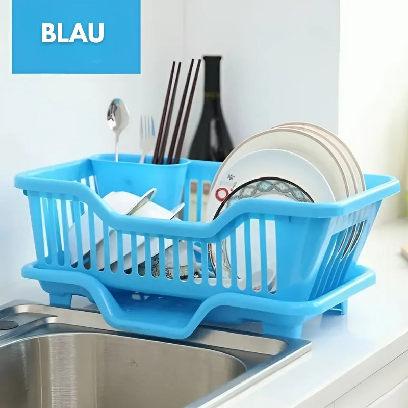 Lisslune | Compact Dish Drying Rack with Drip Tray
