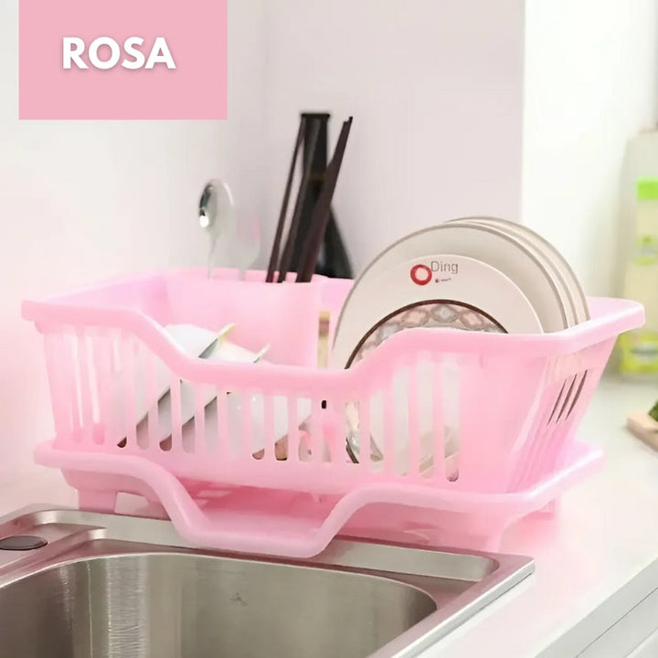 Lisslune | Compact Dish Drying Rack with Drip Tray