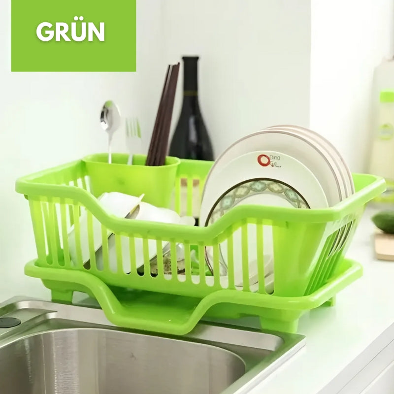 Lisslune | Compact Dish Drying Rack with Drip Tray