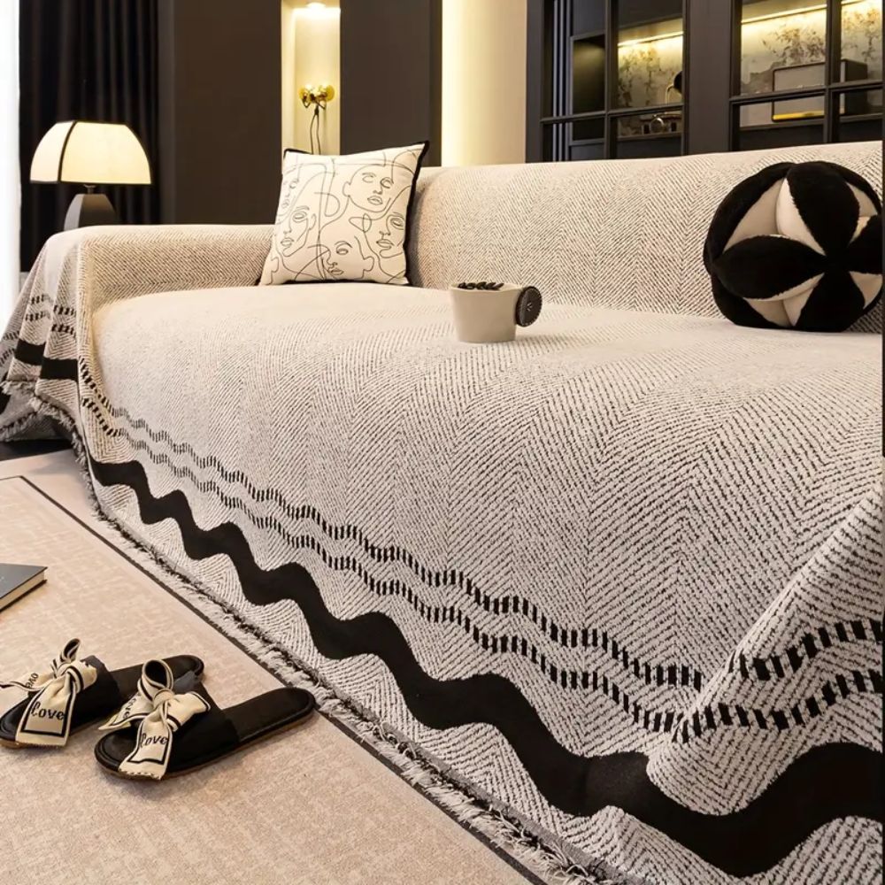 Lisslune | Sora Line Tasseled Sofa Cover