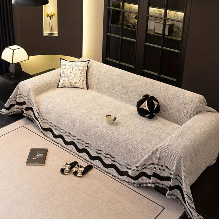 Lisslune | Sora Line Tasseled Sofa Cover