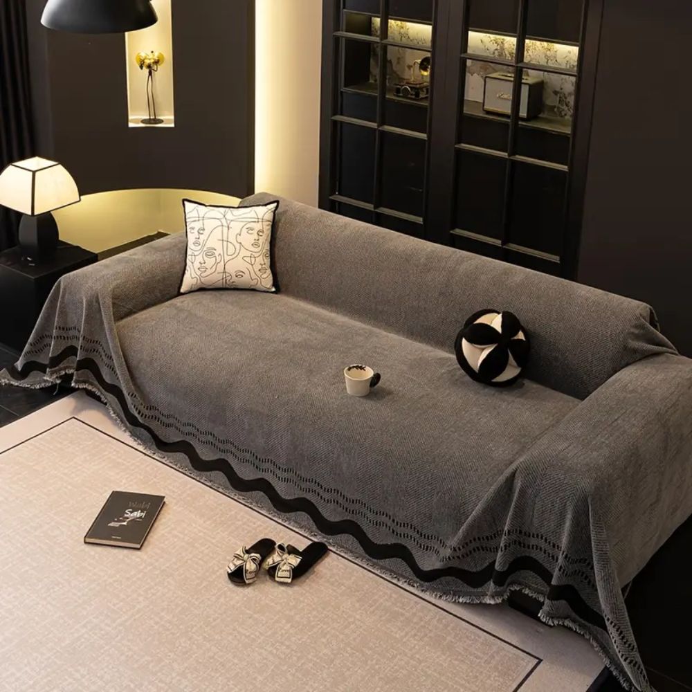 Lisslune | Sora Line Tasseled Sofa Cover