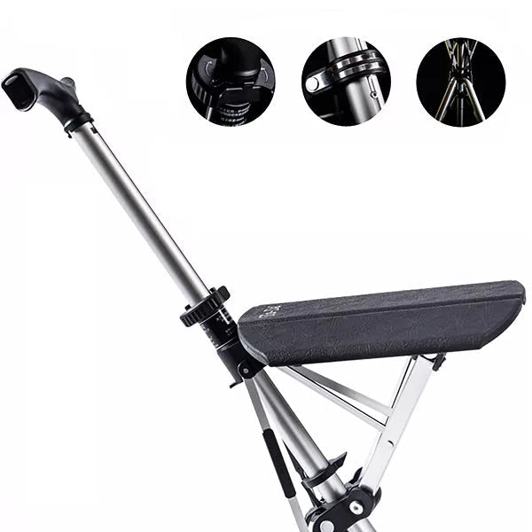 Lisslune | SitWalk Foldable Walking Stick – Walking Stick with Sitting Function and Ergonomic Grip