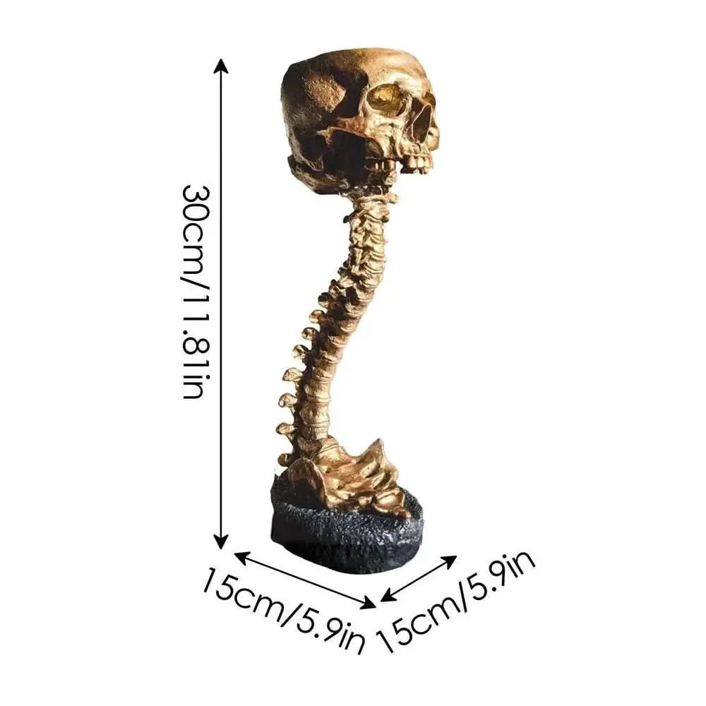 Lisslune | BoneBloom | Planter with Skull and Spine