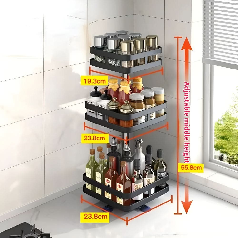 Lisslune | 360° Rotating Spice Rack Organizer for Countertop