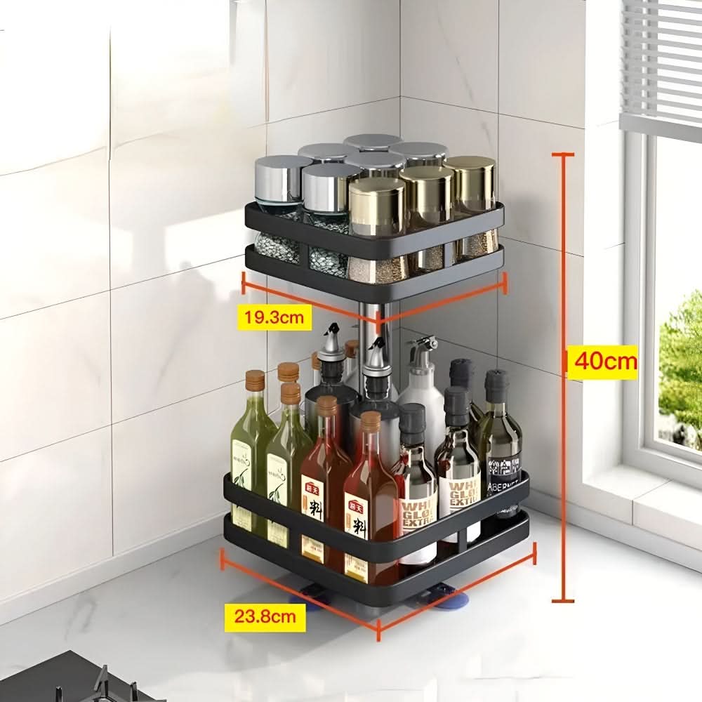 Lisslune | 360° Rotating Spice Rack Organizer for Countertop