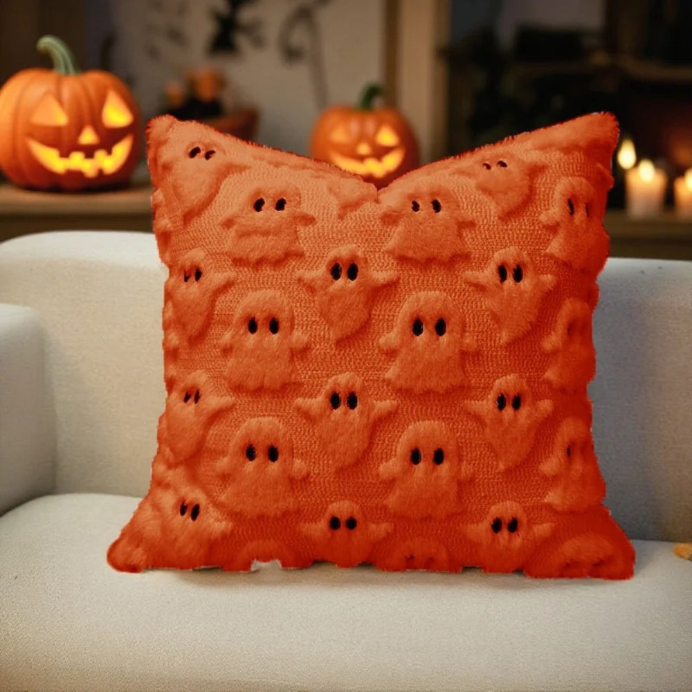 Lisslune | Spooky Ghost Plush Halloween Cushion Cover