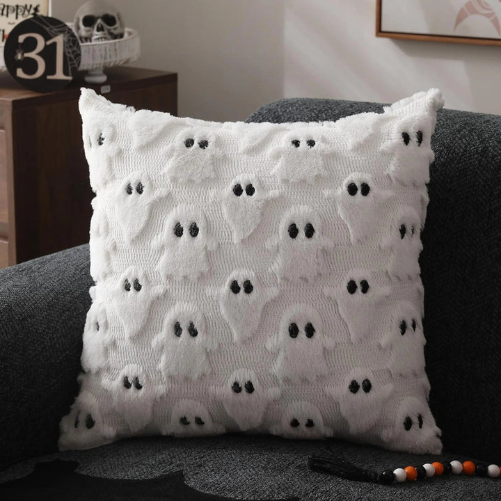 Lisslune | Spooky Ghost Plush Halloween Cushion Cover