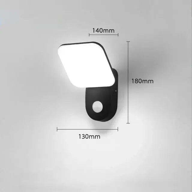 Lisslune | LumiGuard Garden Wall Light PIR Motion Sensor LED 12W
