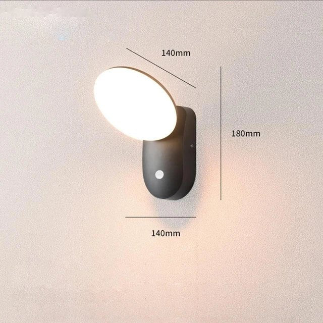 Lisslune | LumiGuard Garden Wall Light PIR Motion Sensor LED 12W