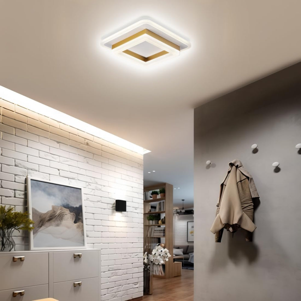 Lisslune | Slim Square Modern LED Ceiling Light – Minimalist Flush-Mount for Soft Ambient Lighting
