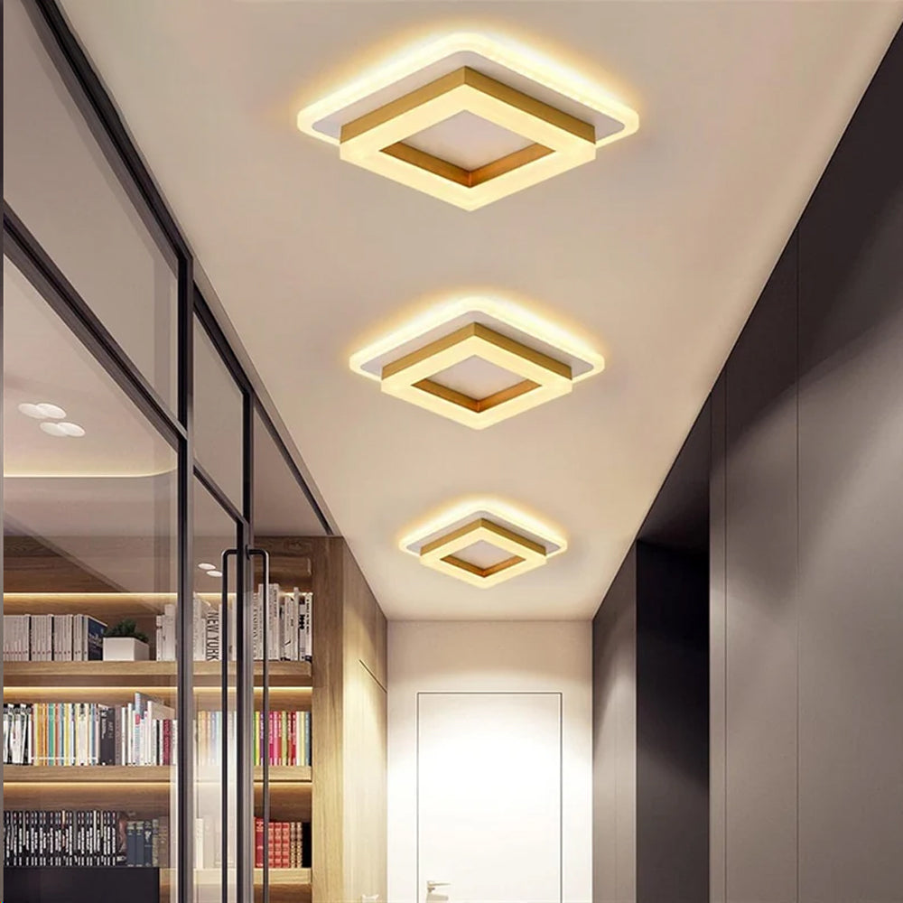 Lisslune | Slim Square Modern LED Ceiling Light – Minimalist Flush-Mount for Soft Ambient Lighting