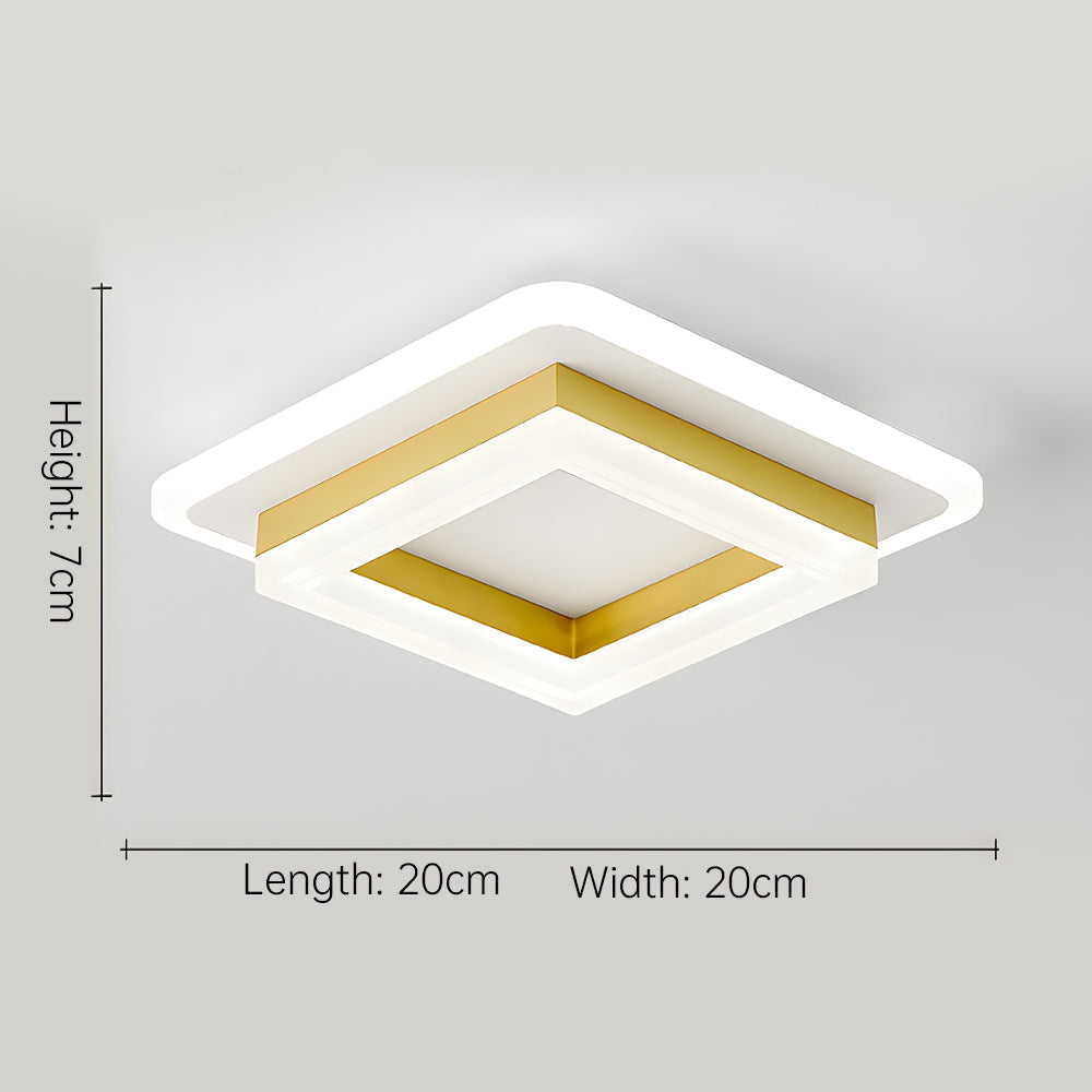 Lisslune | Slim Square Modern LED Ceiling Light – Minimalist Flush-Mount for Soft Ambient Lighting