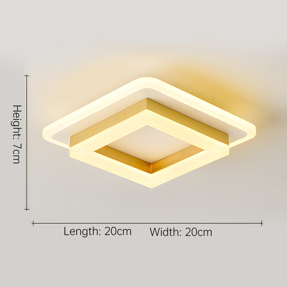 Lisslune | Slim Square Modern LED Ceiling Light – Minimalist Flush-Mount for Soft Ambient Lighting