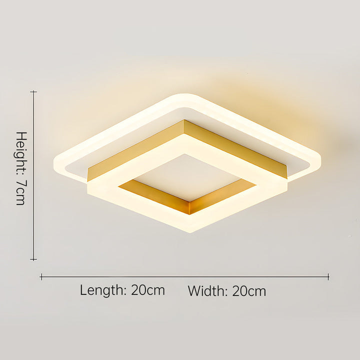 Lisslune | Slim Square Modern LED Ceiling Light – Minimalist Flush-Mount for Soft Ambient Lighting