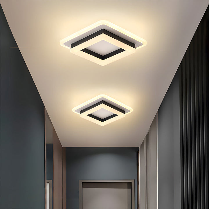 Lisslune | Slim Square Modern LED Ceiling Light – Minimalist Flush-Mount for Soft Ambient Lighting