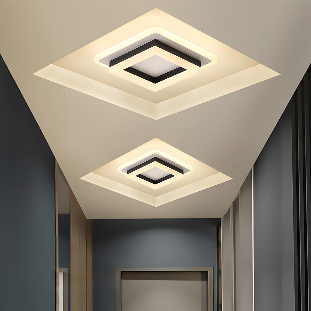 Lisslune | Slim Square Modern LED Ceiling Light – Minimalist Flush-Mount for Soft Ambient Lighting
