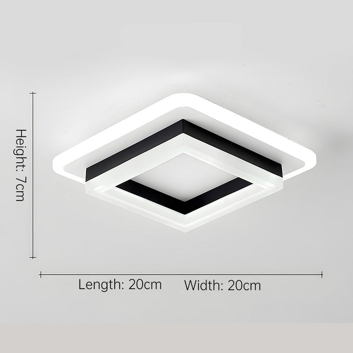 Lisslune | Slim Square Modern LED Ceiling Light – Minimalist Flush-Mount for Soft Ambient Lighting