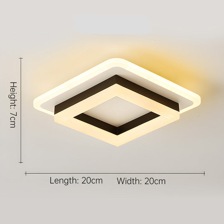 Lisslune | Slim Square Modern LED Ceiling Light – Minimalist Flush-Mount for Soft Ambient Lighting