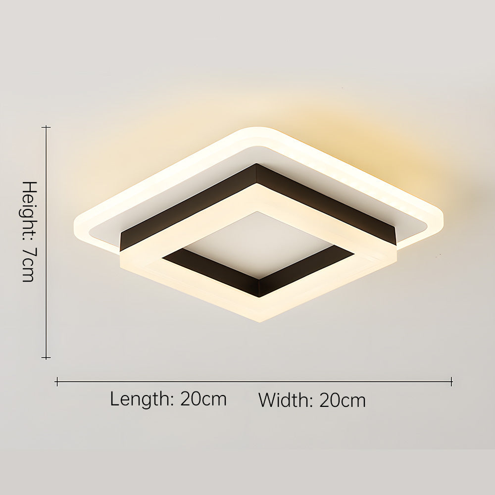 Lisslune | Slim Square Modern LED Ceiling Light – Minimalist Flush-Mount for Soft Ambient Lighting