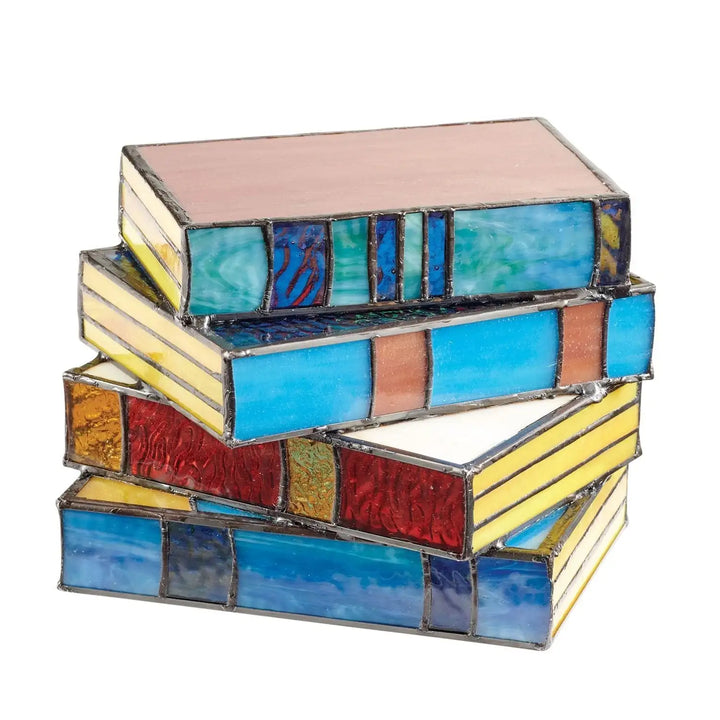 Lisslune | LumiTale Book Night Light with Stained Glass Mosaic Design