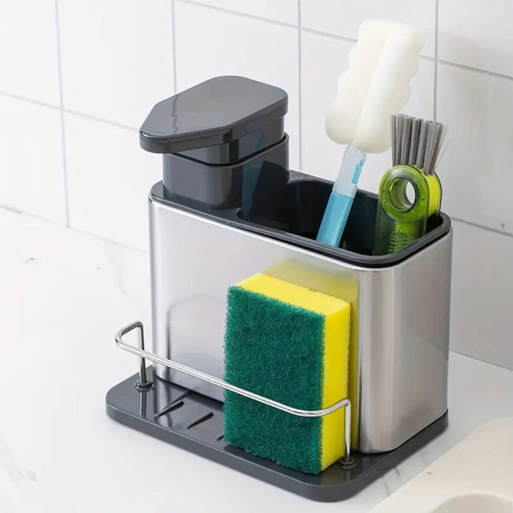 Lisslune | Stainless Steel Dish Soap Dispenser & Utensil Rack