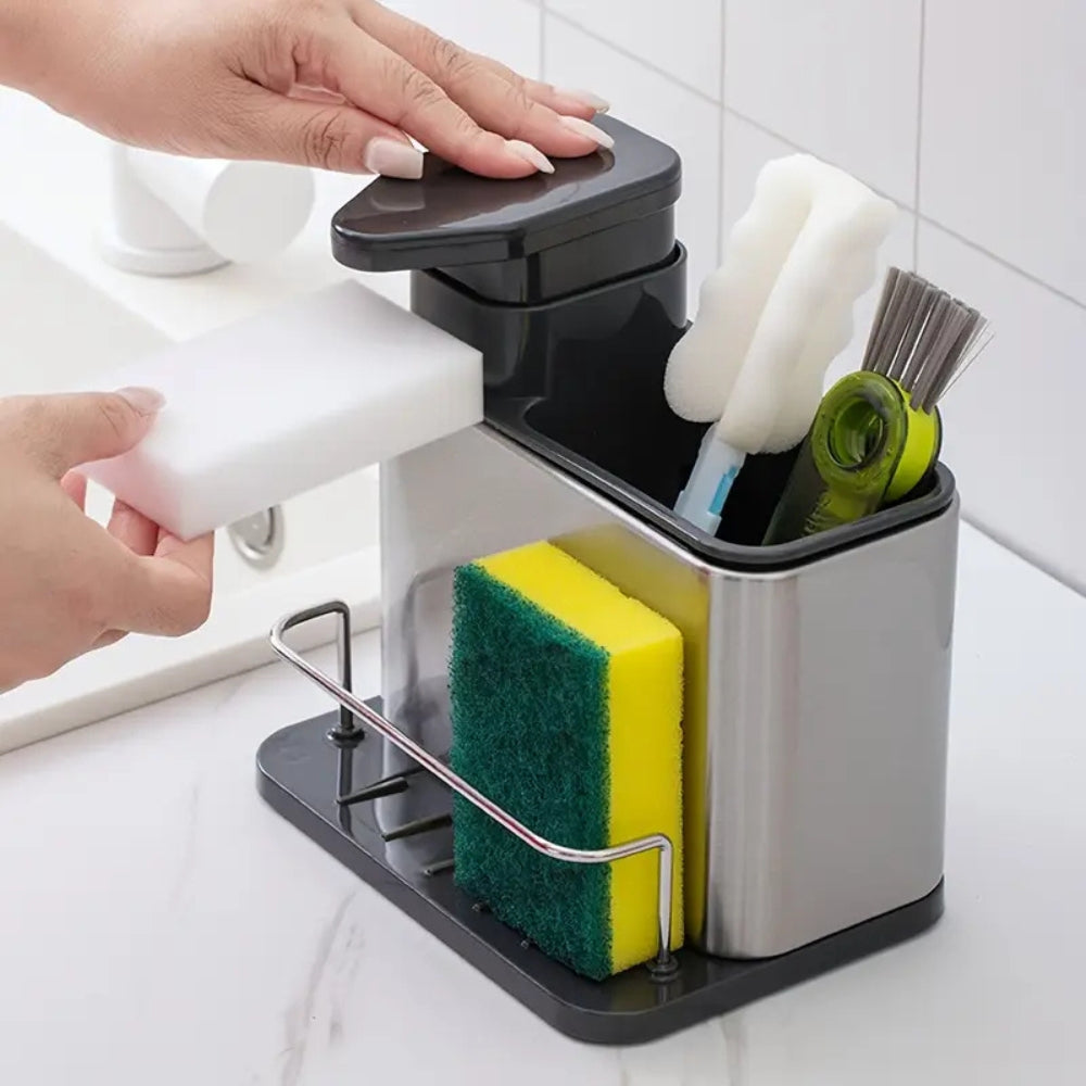 Lisslune | Stainless Steel Dish Soap Dispenser & Utensil Rack