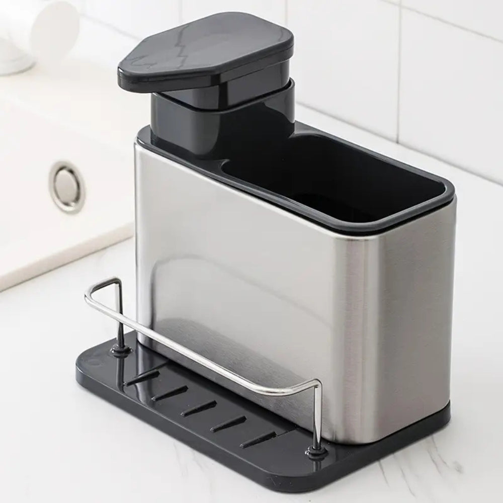 Lisslune | Stainless Steel Dish Soap Dispenser & Utensil Rack