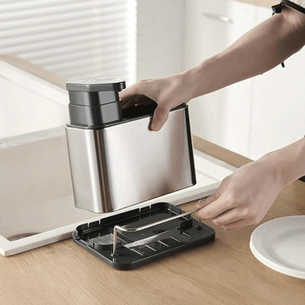 Lisslune | Stainless Steel Dish Soap Dispenser & Utensil Rack