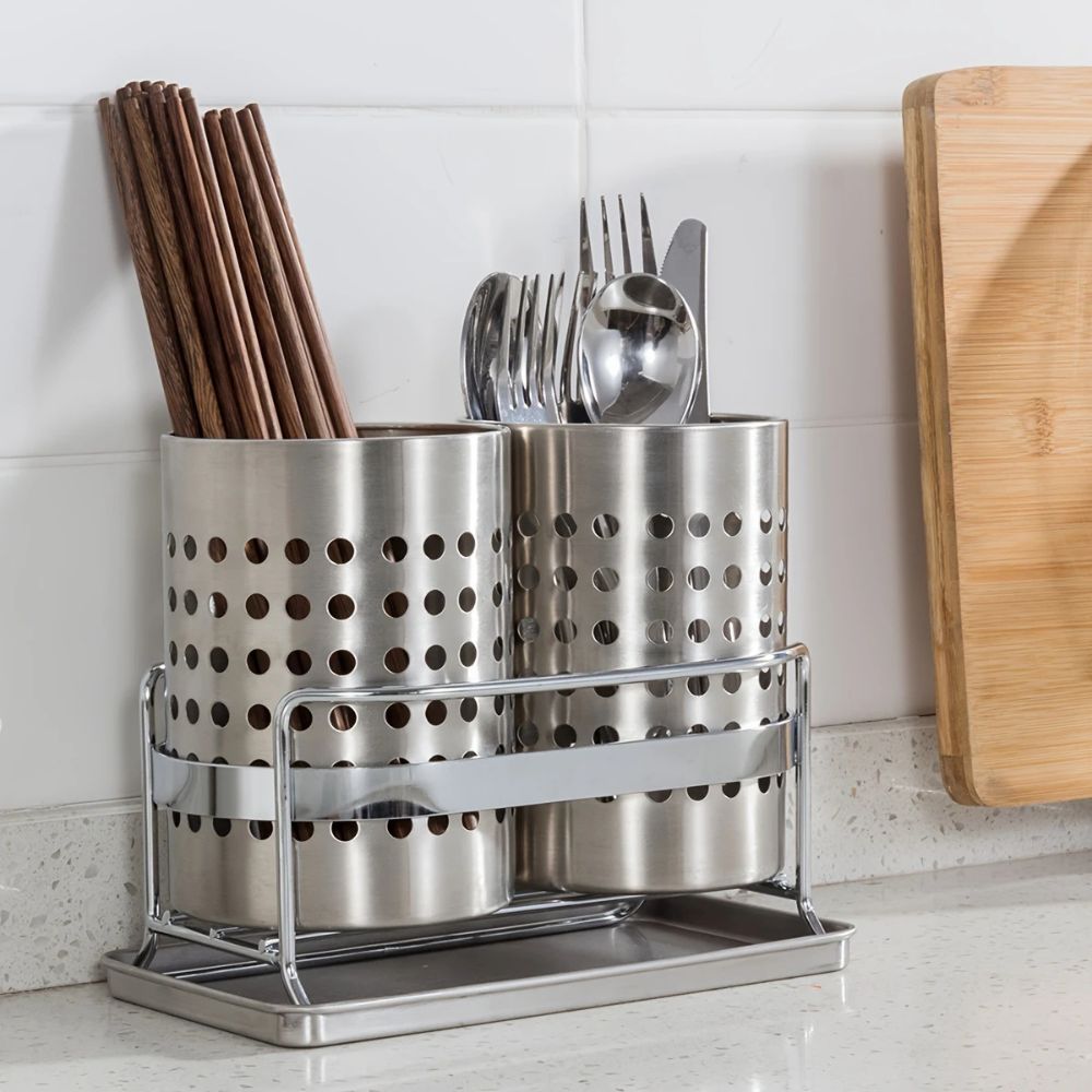 Lisslune | Stainless Steel Utensil Holder with Hole
