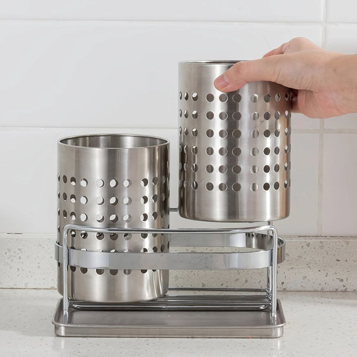 Lisslune | Stainless Steel Utensil Holder with Hole