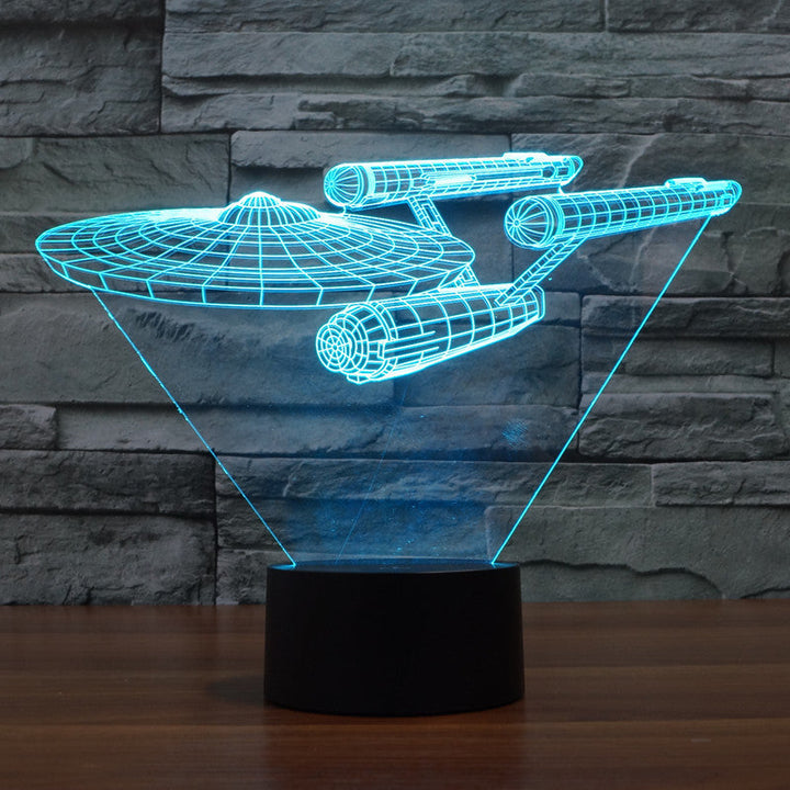 Lisslune | Lumora 3D Star Trek Enterprise Ship LED Lamp - Multicolor optical illusion light