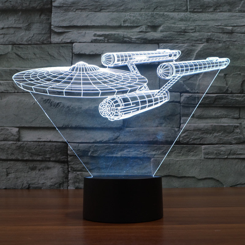 Lisslune | Lumora 3D Star Trek Enterprise Ship LED Lamp - Multicolor optical illusion light