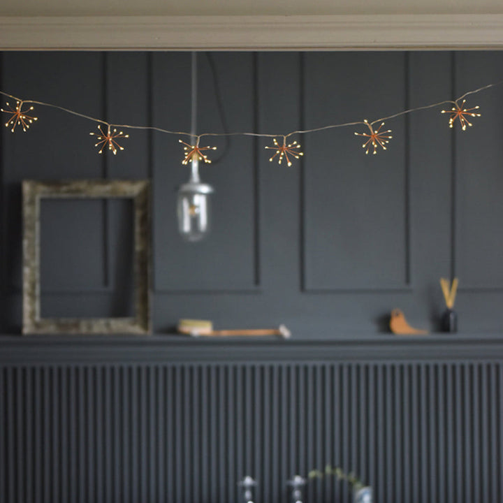 Lisslune | Starburra – Copper Starburst String Lights with Warm White LEDs for Indoor & Outdoor Decoration