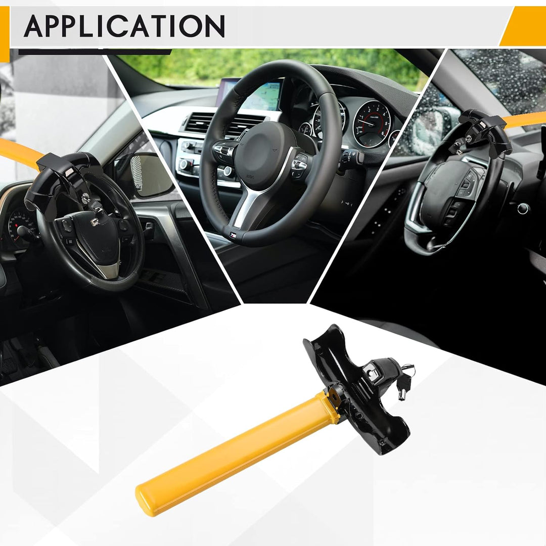 Lisslune | Universal Steering Wheel Lock - Heavy-Duty Anti-Theft Device for Cars, Trucks, and SUVs