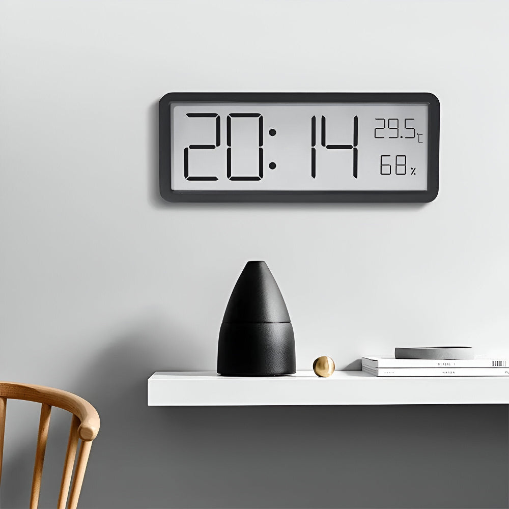 Lisslune | Digital LED Wall Clock – Large Display with Temperature and Humidity