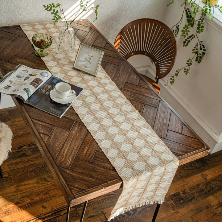 Lisslune | Stitching Tassel Diamond Table Runner