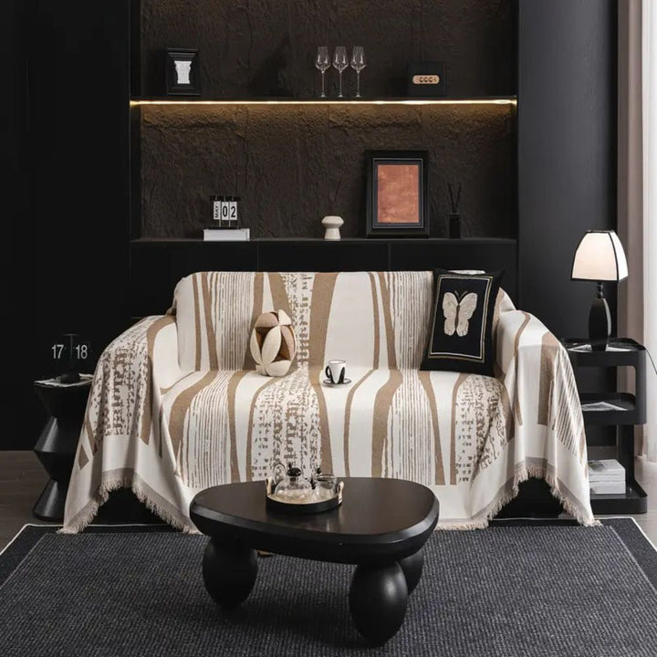 Lisslune | Stone Bohemian Fringe Sofa Cover