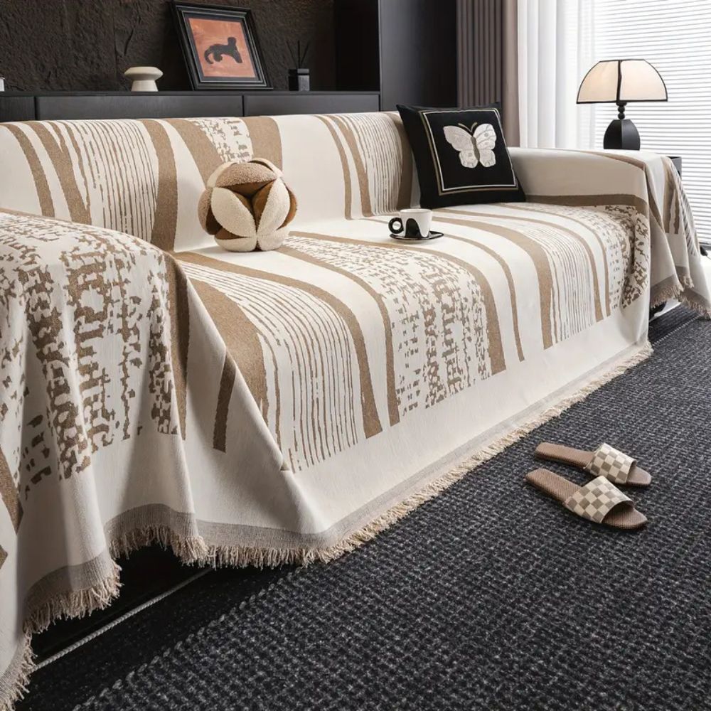 Lisslune | Stone Bohemian Fringe Sofa Cover