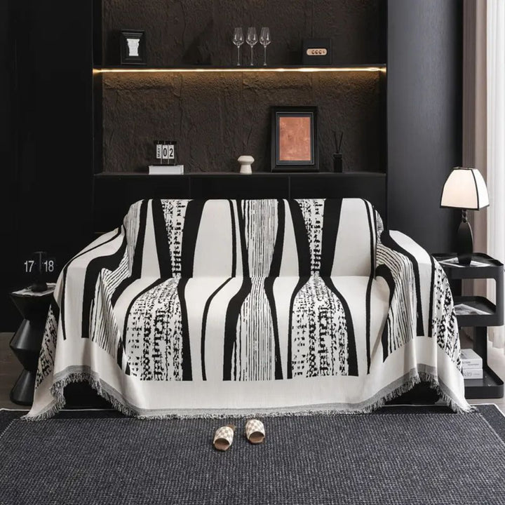 Lisslune | Stone Bohemian Fringe Sofa Cover